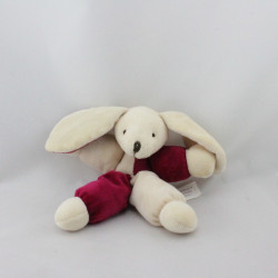 Doudou pantin lapin blanc rose CMP