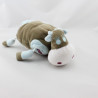 Doudou Macha la vache marron bleu DPAM