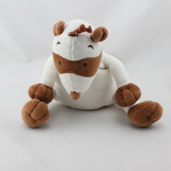 Doudou raton laveur blanc marron OBAIBI