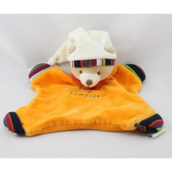 Doudou et compagnie plat ours orange rayé 