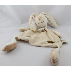 Doudou plat p'tit lapin beige Happy flower BABY NAT