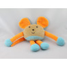 Doudou souris beige bleu orange TAKINOU