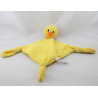 Doudou plat oiseau poussin jaune CARRE BLANC