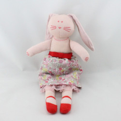 Doudou lapin rose jupe fleurs PETIT BATEAU