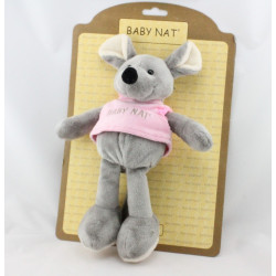 Doudou souris grise pull rose BABY NAT 