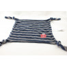 Doudou plat carré bleu marine gris rayé cadeau VERTBAUDET