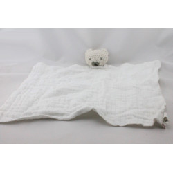 Doudou plat ours lange blanc BONPOINT