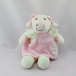 Doudou ours blanc rose vert Titine NOUNOURS