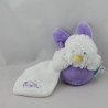 Petit Doudou poussin mauve mouchoir déguisé en lapin BABY NAT