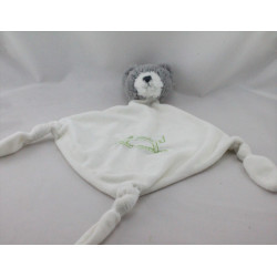 Doudou plat ours gris blanc bascule CARRE BLANC