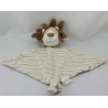 Doudou plat lion beige rayé kaki DODO D'AMOUR MGM