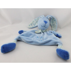 Doudou plat p'tit lapin bleu Happy flower CMP