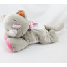 Doudou veilleuse chat gris rose fleurs Iris NOUKIE'S