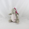 Doudou musical dragon gris rose Victoria et Lucie NOUKIE'S