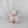Doudou souris grise rose bleu CMI