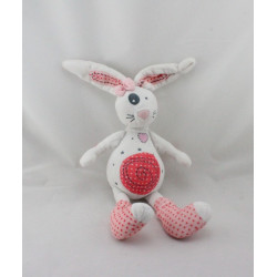 Doudou lapin blanc rose pois TAPE A L'OEIL