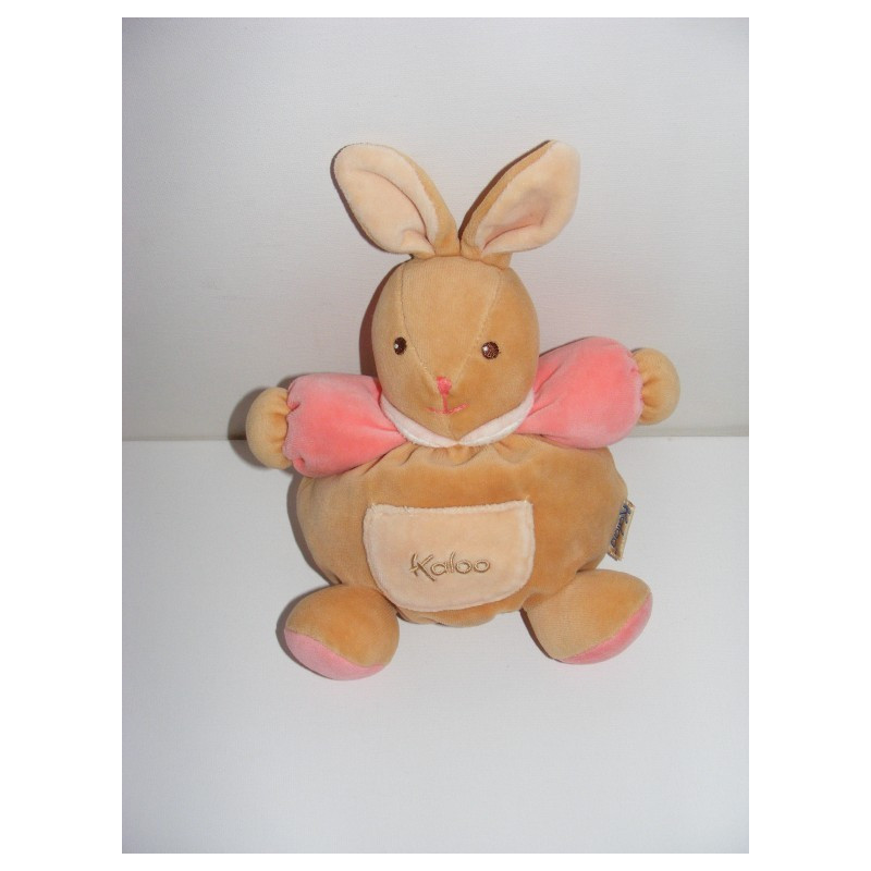 Mini doudou lapin beige orange KALOO 1998