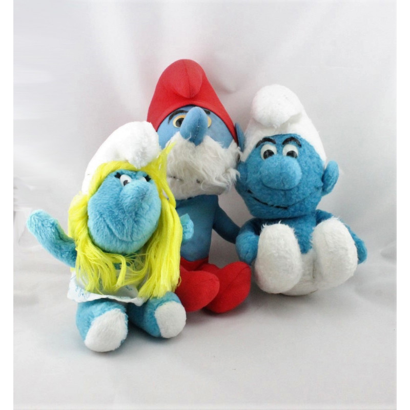 Peluche Grand Schtroumpf Schtroumpfette et Schtroumpf PEYO