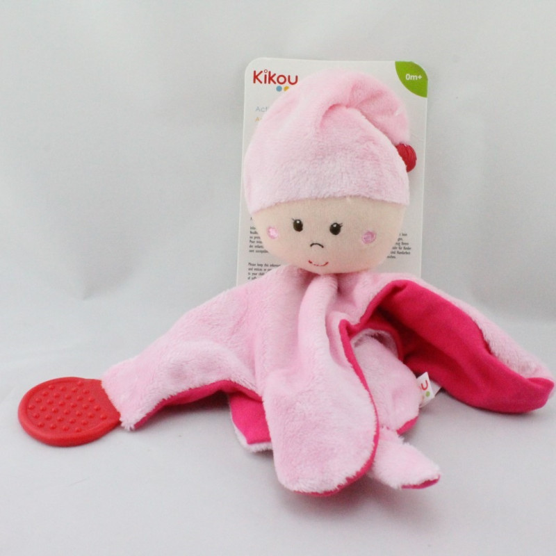 Doudou plat lutin rose KIKOU