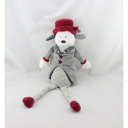 Doudou chien gris bordeaux Olaf et Faustine SAUTHON