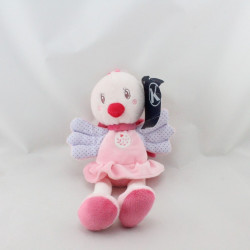 Doudou oiseau rose mauve pois NICOTOY