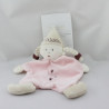 Doudou plat poupée fille rose Babouche BBERLINGOT