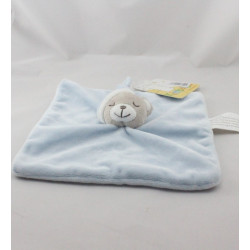 Doudou plat ours gris blanc bleu KIMBALOO