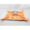 Doudou plat singe orange bleu quilles brodées KITCHOUN KIABI NEUF