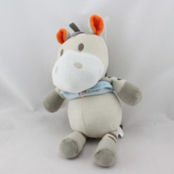 Doudou ane zébre gris bleu oiseau KIABI CREATIVTOYS