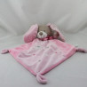 Doudou plat lapin beige rose étoiles AUCHAN