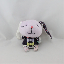 Doudou lapin mauve violet noeuds pois GRAIN DE BLE