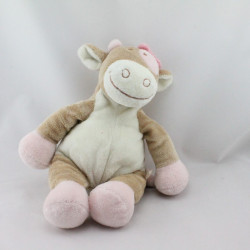 Doudou vache Lola Rosalie beige blanche rose NOUKIE'S