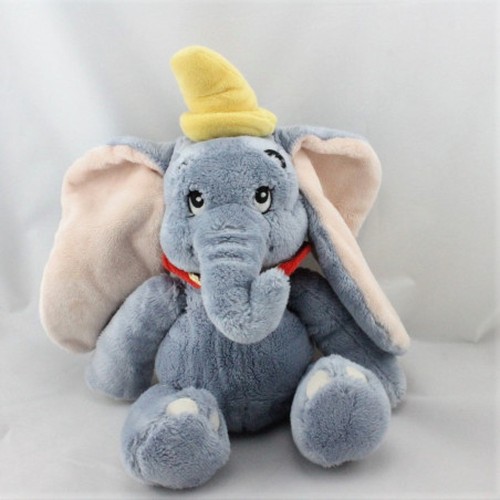Doudou éléphant gris Dumbo col rouge DISNEY STORE 