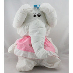 Peluche Puffalump éléphant blanc rose Kiss Me