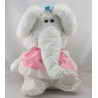 Peluche Puffalump éléphant blanc rose Kiss Me