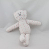 Doudou chat blanc rose étoiles BOUT'CHOU BOUTCHOU