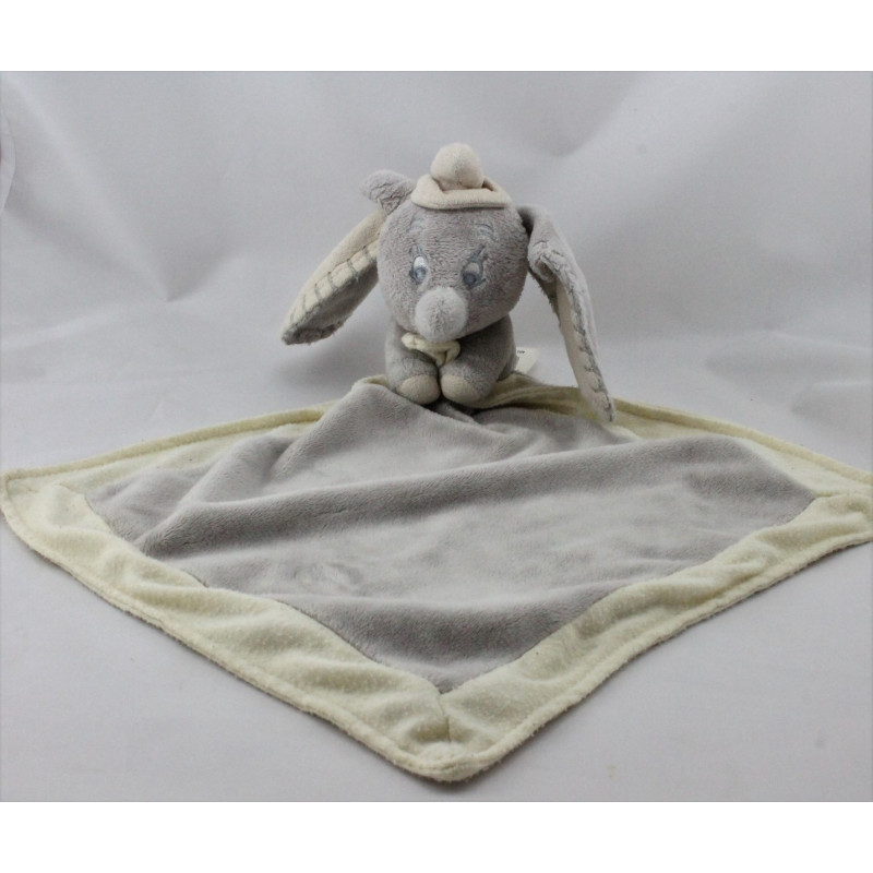 Doudou plat éléphant gris Dumbo mouchoir couverture NICOTOY