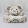 Doudou plat marionnette souris beige blanc gris HISTOIRE D'OURS 