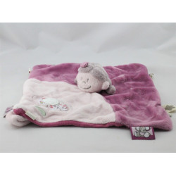 Doudou plat poupée fille rose prune robe fleurs Nina Kenza NOUKIE'SE'S