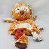 Doudou plat lion orange rouge vert LILLIPUTIENS