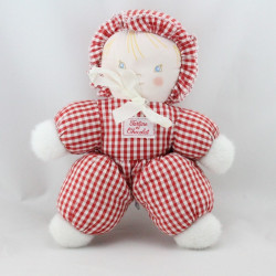 Doudou poupée vichy rouge TARTINE ET CHOCOLAT