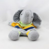 Doudou plat éléphant gris jaune vert STERNTALER