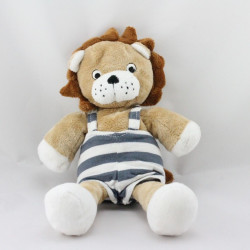 Doudou lion beige marron rayé bleu HM H ET M H&M