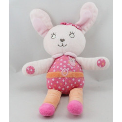 Doudou lapin rose orange pois TEX BABY