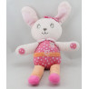 Doudou lapin rose orange pois TEX BABY