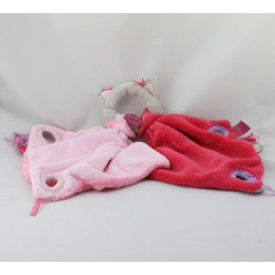 Doudou et compagnie plat chat rose framboise poignée TATOO