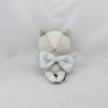 Doudou chat gris rayé noeud bleu BEBE CONFORT