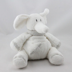 Doudou musical éléphant blanc gris Oscar J-LINE