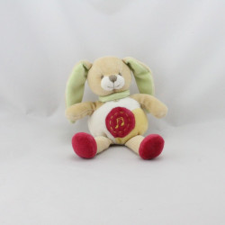 Doudou et compagnie lapin blanc rouge vert jaune lot de 4
