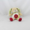 Doudou et compagnie lapin blanc rouge vert jaune lot de 4